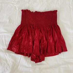 Queen of Sparkles Red Glitter Swing Shorts